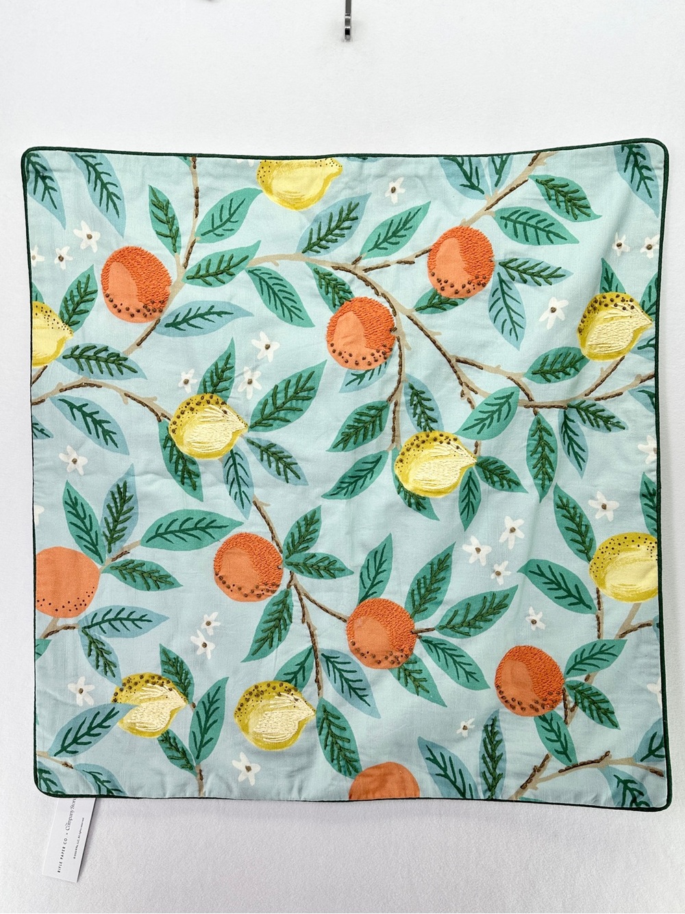 Rifle Paper Co Company Store Embroidered Euro Pillow Sham Cover Citrus Grove